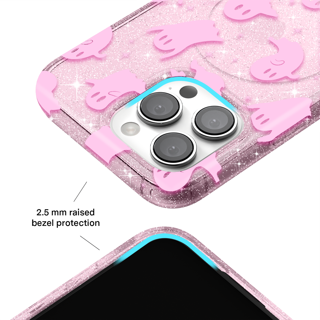 Ghosted Pink Glitter iPhone Case