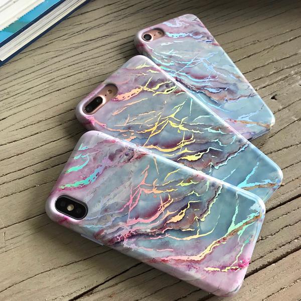 Holo Moonstone Marble iPhone Case
