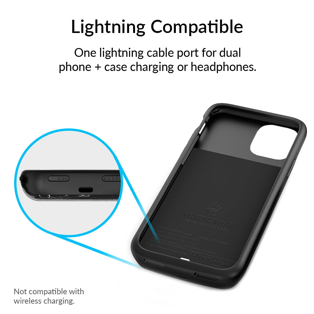 Black Wildflower iPhone Charging Case