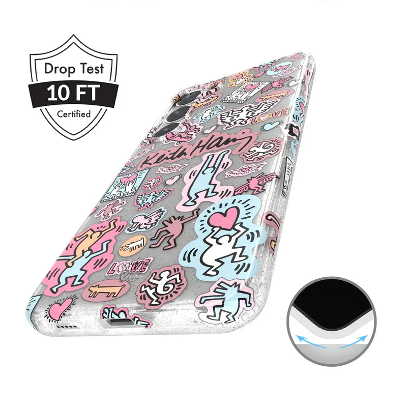 Keith Haring Pastel Glitter Samsung Case