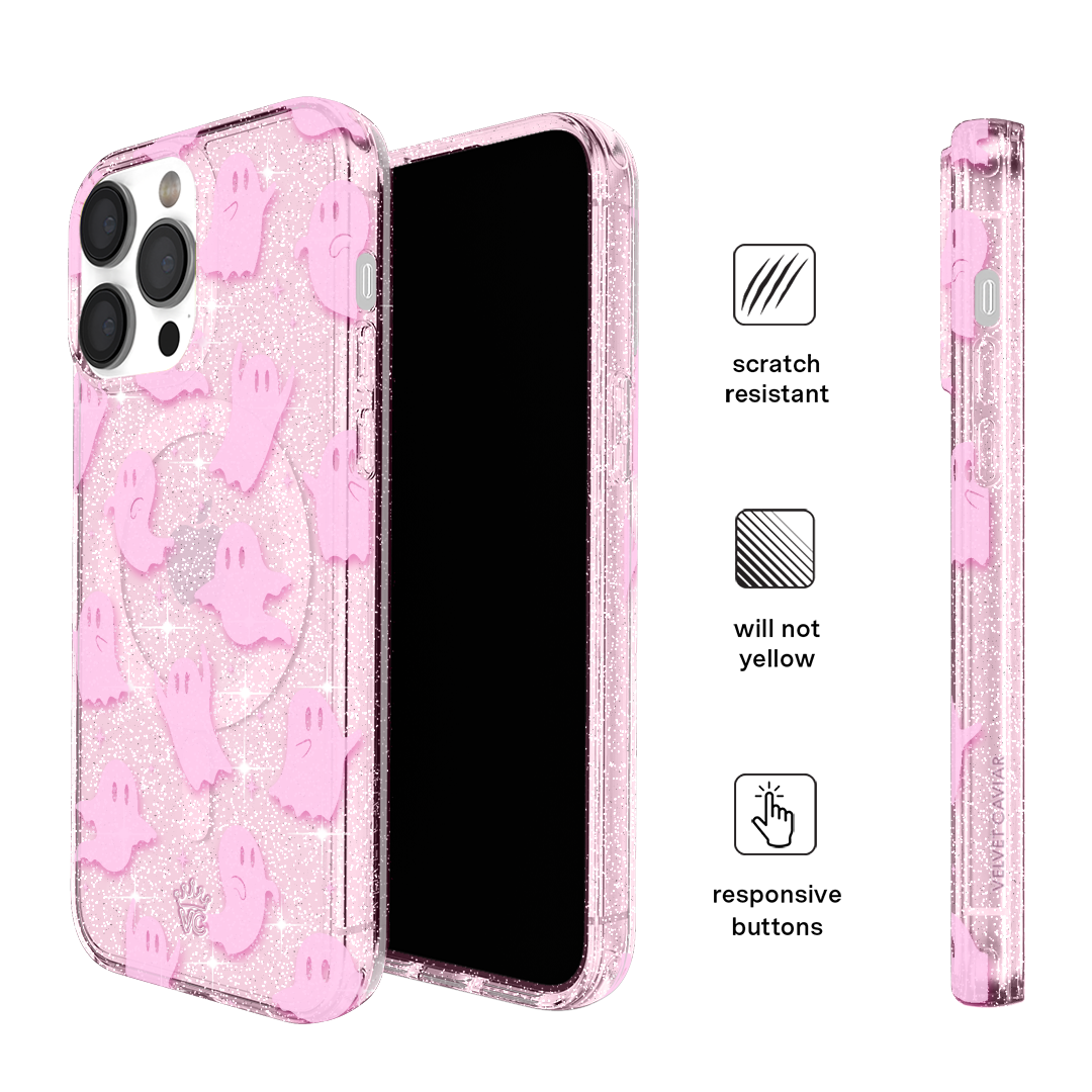 Ghosted Pink Glitter iPhone Case