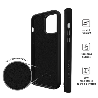 Black Caviar Crystals iPhone Case