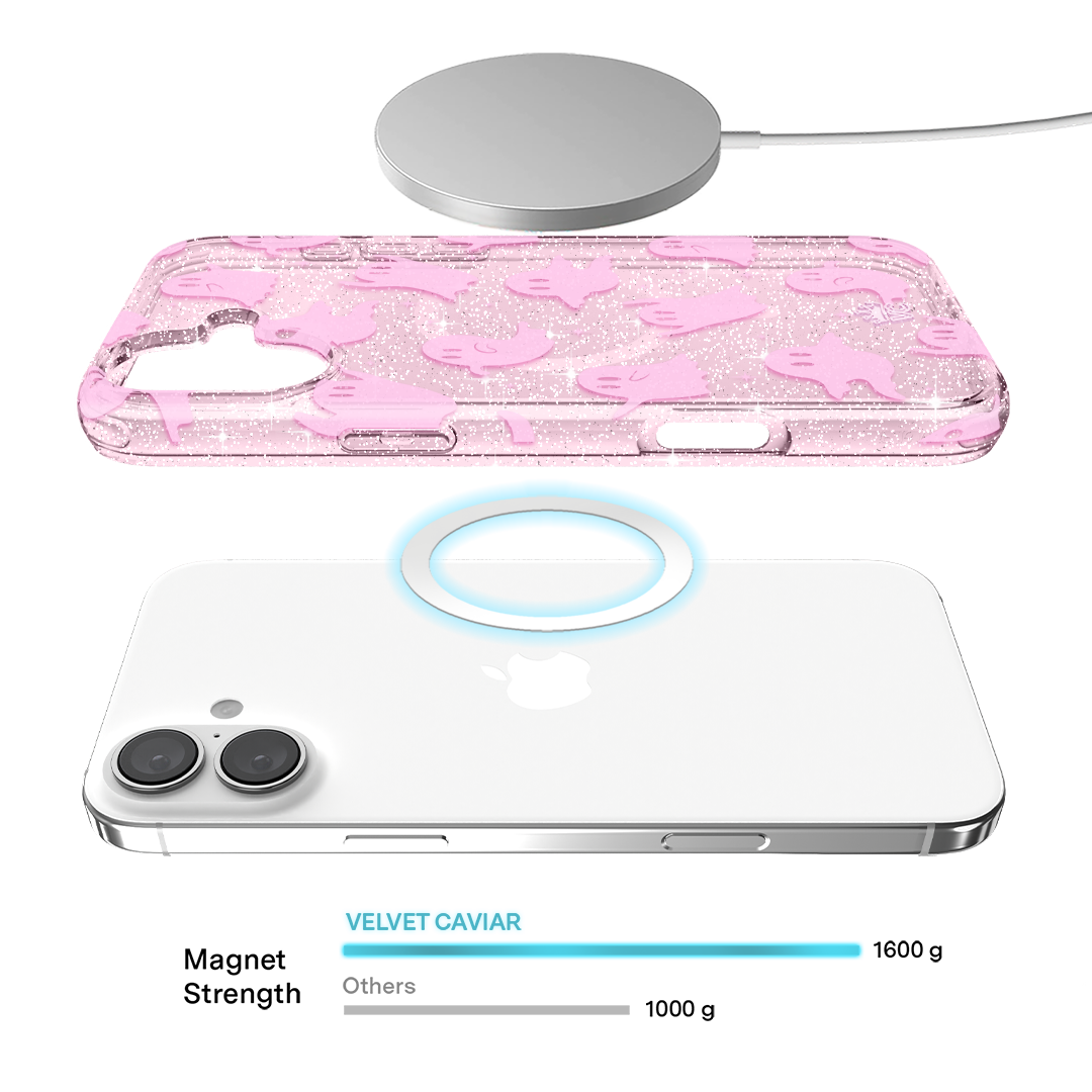 Ghosted Pink Glitter iPhone Case