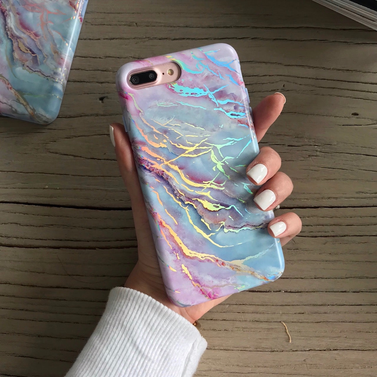 Holo Moonstone Marble iPhone Case
