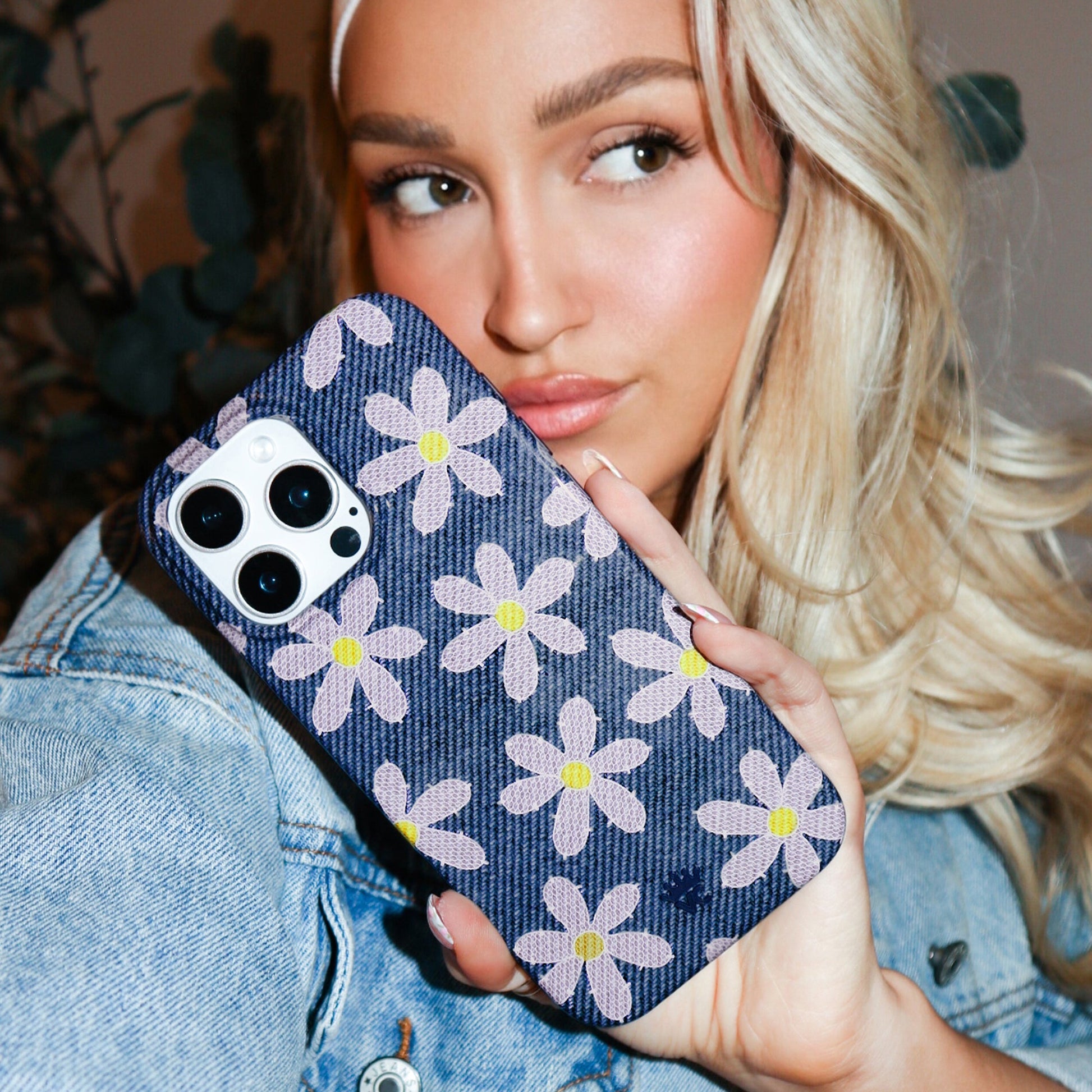 Denim Daisy iPhone Case