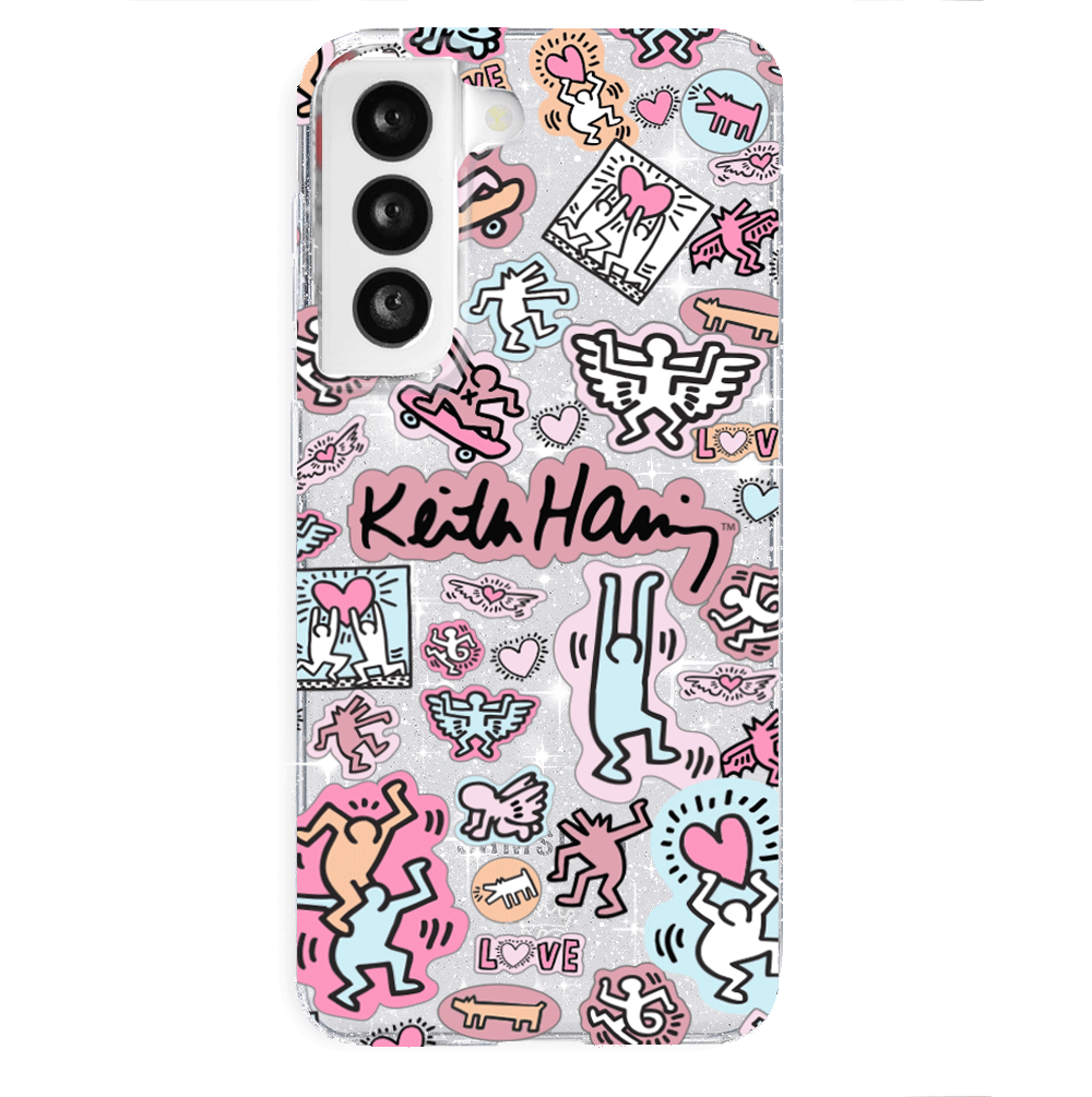 Keith Haring Pastel Glitter Samsung Case
