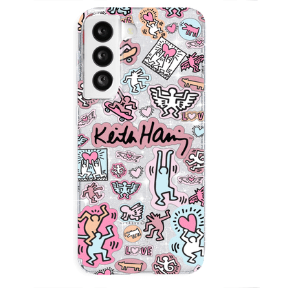 Keith Haring Pastel Glitter Samsung Case