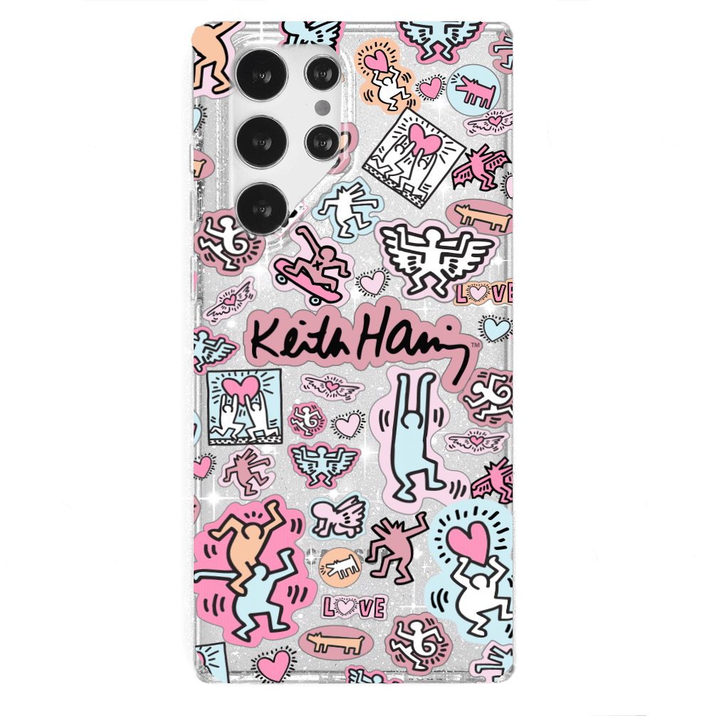Keith Haring Pastel Glitter Samsung Case