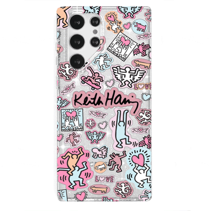 Keith Haring Pastel Glitter Samsung Case