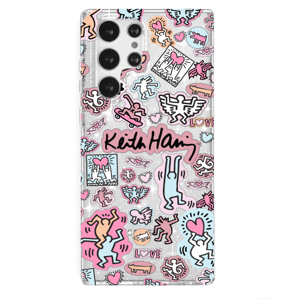 Keith Haring Pastel Glitter Samsung Case