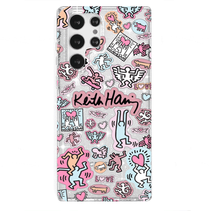 Keith Haring Pastel Glitter Samsung Case