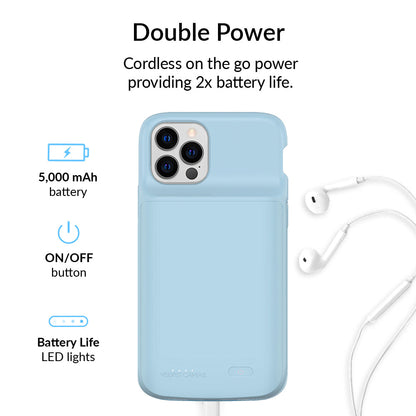 Light Blue iPhone Charging Case