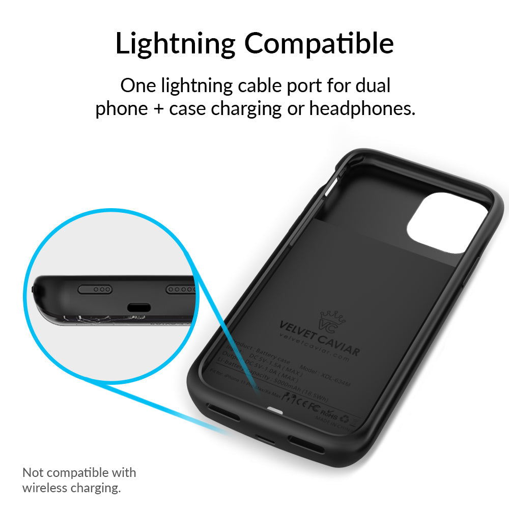 Black Marble iPhone Charging Case