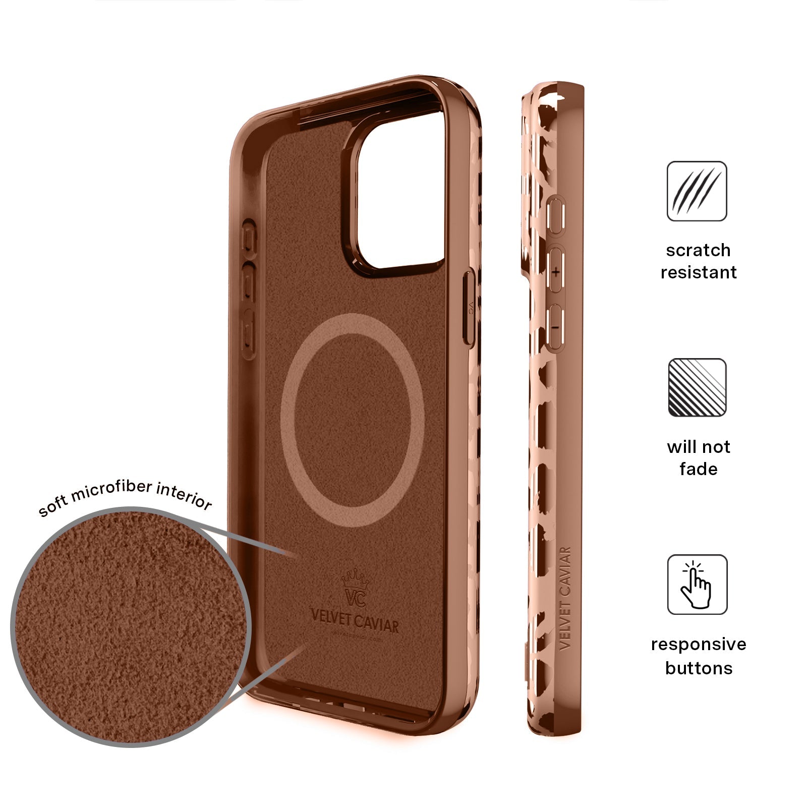 Bronze Chrome Leopard iPhone Case