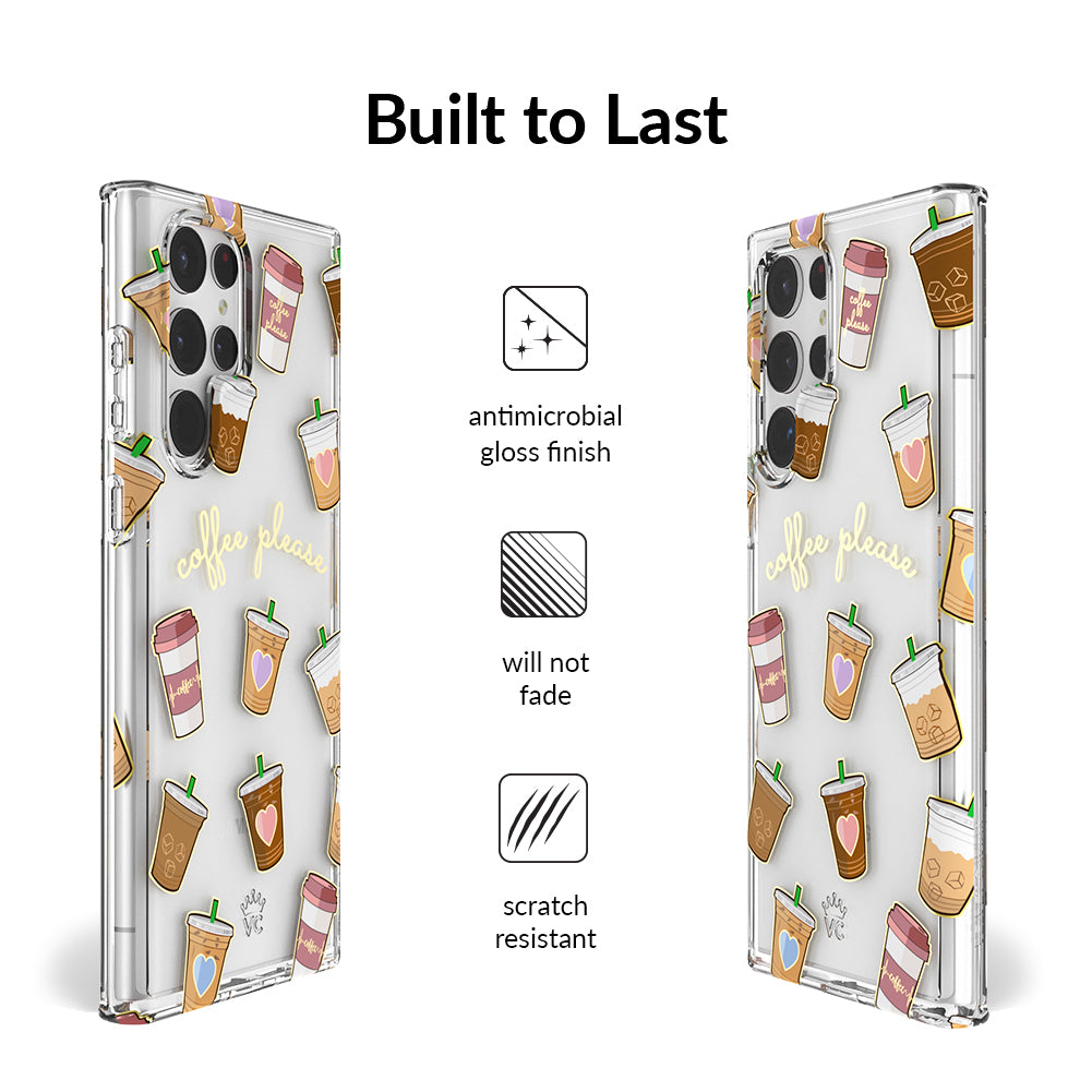 Coffee First Clear Samsung Galaxy Case