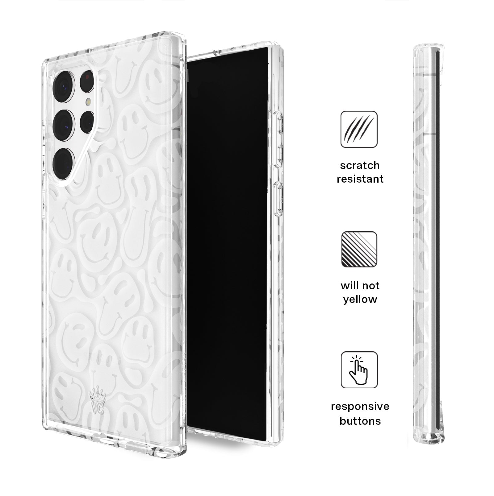 Clear Frosted Smiley Samsung Case
