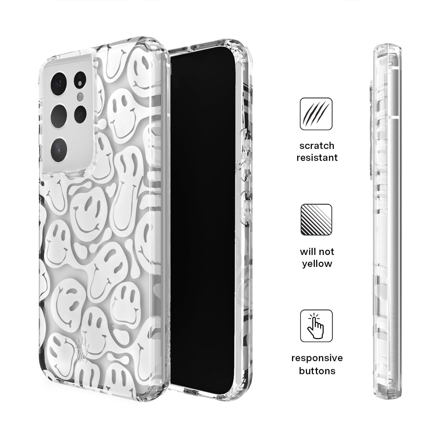 Clear Frosted Smiley Samsung Case