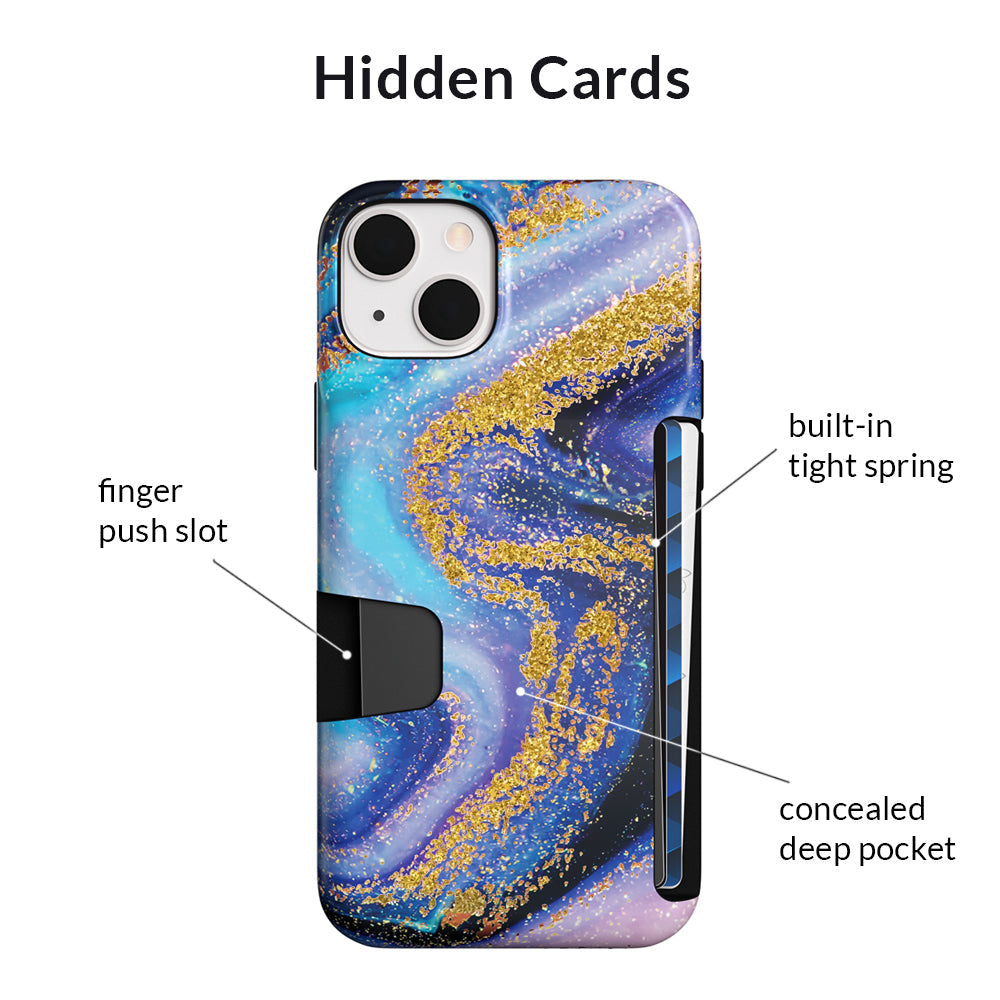 Galaxy Glitter iPhone Wallet Case