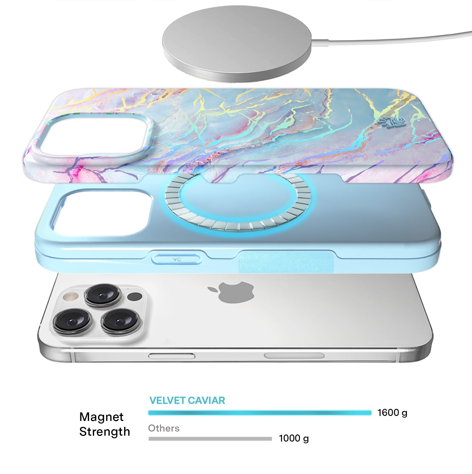 Holo Moonstone Marble iPhone Case
