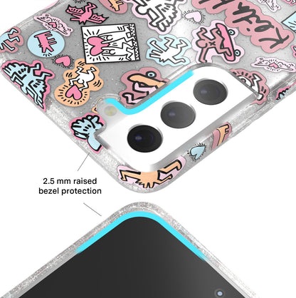 Keith Haring Pastel Glitter Samsung Case