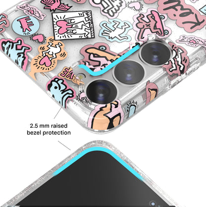 Keith Haring Pastel Glitter Samsung Case