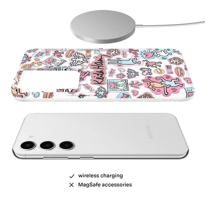 Keith Haring Pastel Glitter Samsung Case