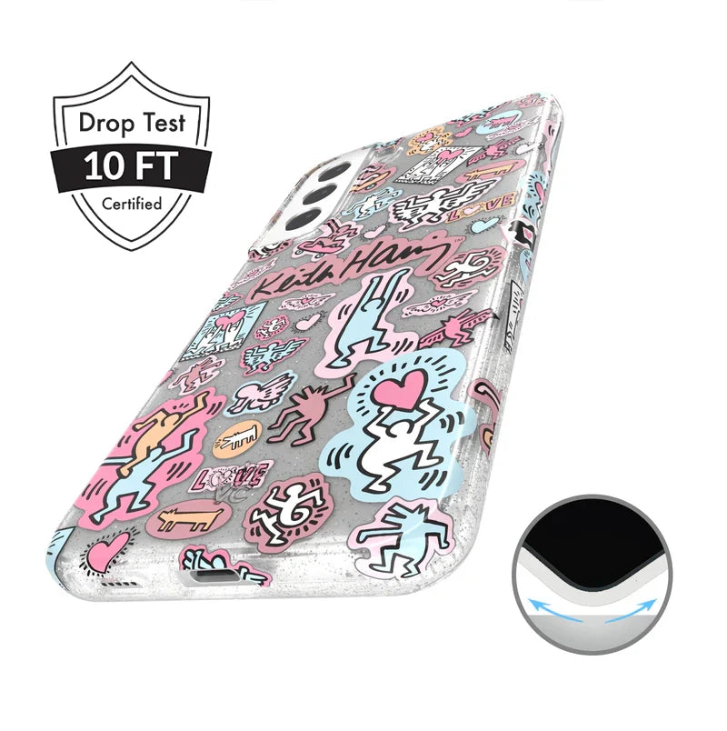 Keith Haring Pastel Glitter Samsung Case