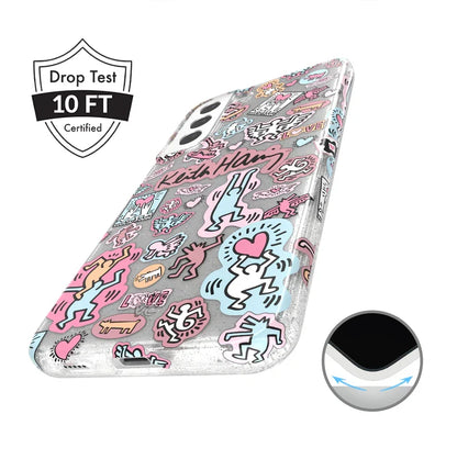 Keith Haring Pastel Glitter Samsung Case