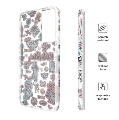 Keith Haring Pastel Glitter Samsung Case
