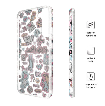 Keith Haring Pastel Glitter Samsung Case