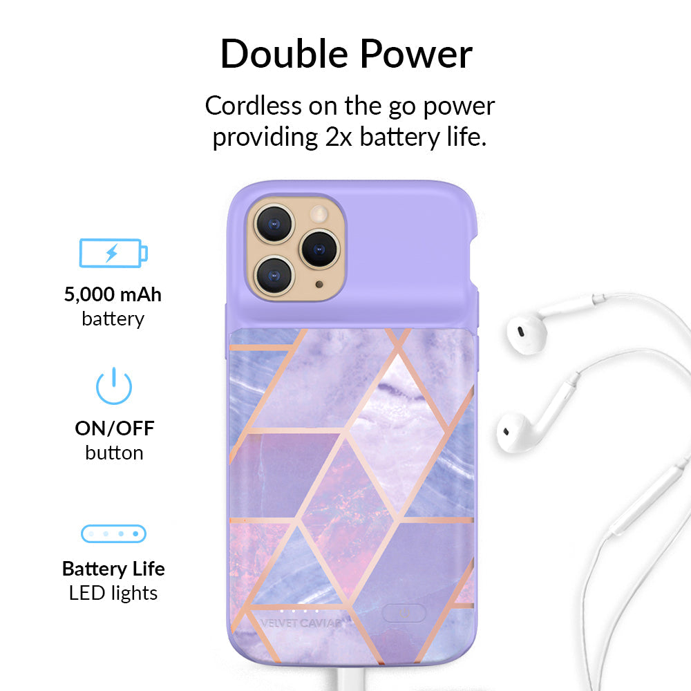 Purple Geometric iPhone Charging Case