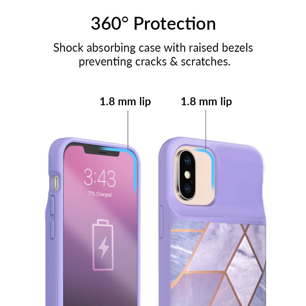 Purple Geometric iPhone Charging Case