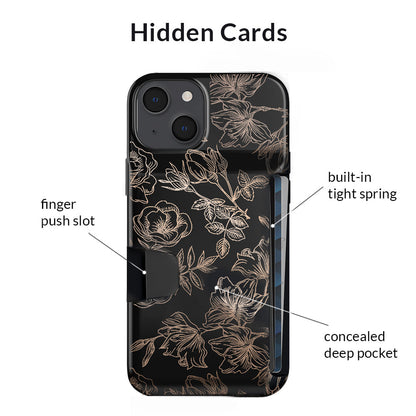 Floral Rose Gold iPhone Wallet Case