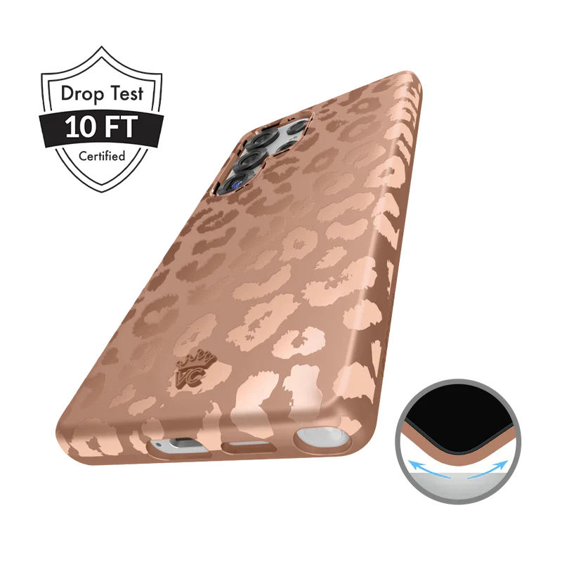 Bronze Chrome Leopard Samsung Case