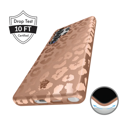 Bronze Chrome Leopard Samsung Case