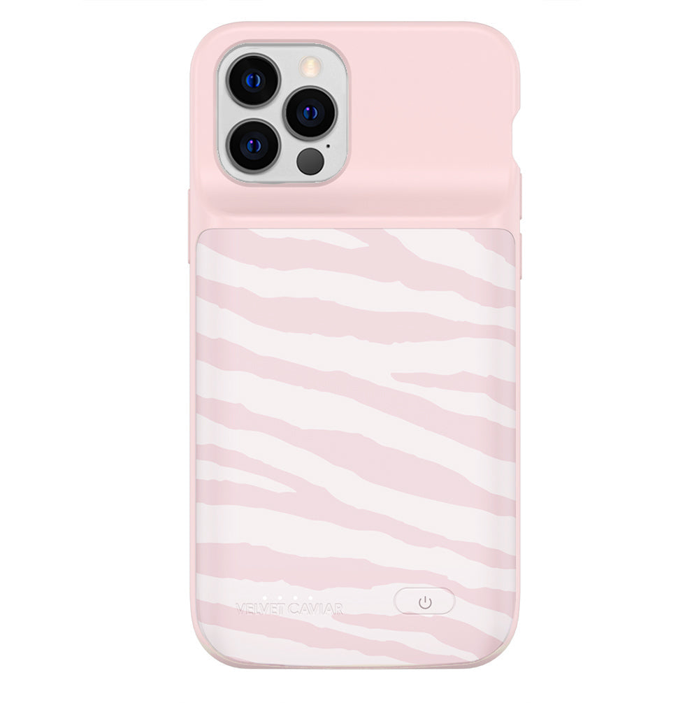 Pink Zebra iPhone Charging Case