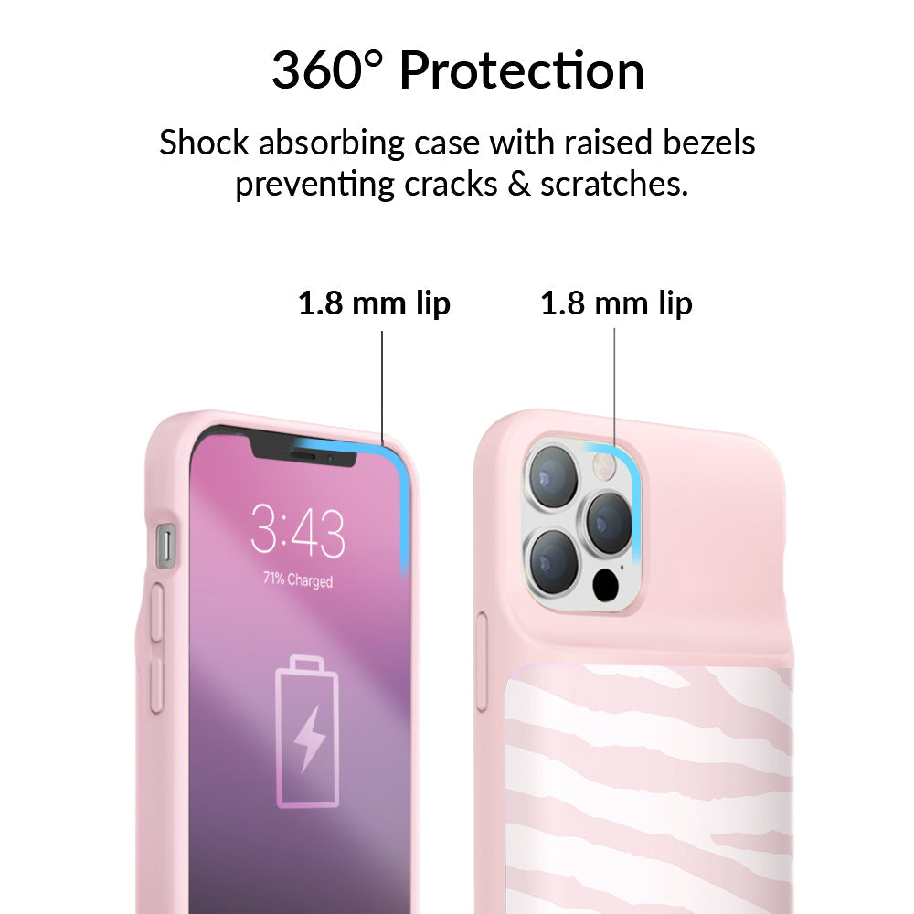 Pink Zebra iPhone Charging Case